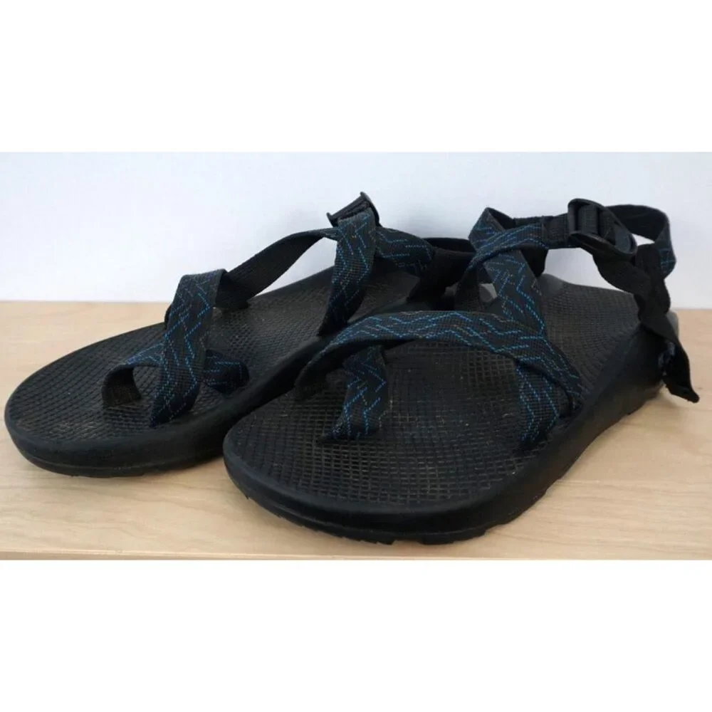 Chaco Mens Blue Black Outdoor Hiking Walking Sandals Size 11
